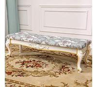 DSeenLeap Taburete Resistente con Patas talladas, Banco Moderno con Acento al Final de la Cama para Sala de Estar, Dormitorio, Banco de Entrada de Tela Bordada a Mano (Verde a 39 x 14 x 14 Pulgadas)