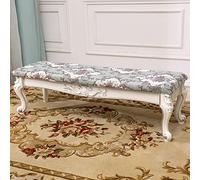 DSeenLeap Taburete Resistente con Patas talladas, Banco Moderno con Acento al Final de la Cama para Sala de Estar, Dormitorio, Banco de Entrada de Tela Bordada a Mano (Verde B 31 x 14 x 14 Pulgadas)