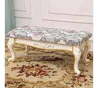 DSeenLeap Taburete Resistente con Patas talladas, Banco Moderno con Acento al Final de la Cama para Sala de Estar, Dormitorio, Banco de Entrada de Tela Bordada a Mano (Verde a 31 x 14 x 14 Pulgadas)