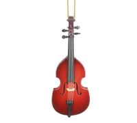Dselvgvu Cuerda de madera de 5.6 pulgadas en miniatura para colgar contrabajo, mini instrumento musical, réplica de árbol de vacaciones, decoración del hogar, adorno de exhibición de bajo vertical
