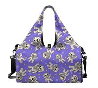 Dserfgiu Bolsa de gimnasio para hombre con compartimento para zapatos, bolsillos de almacenamiento en seco y húmedo, bolsa de lona para esterilla de yoga, bolsa deportiva portátil, Calavera gótica