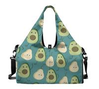 Dserfgiu Bolsa de gimnasio para mujer con compartimento para zapatos, bolsillos de almacenamiento en seco y húmedo, bolsa de viaje para esterilla de yoga, bolsa portátil, avocado, talla única