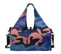 Dserfgiu Bolsa de lona militar con compartimento para zapatos, bolsillos de almacenamiento en seco y húmedo, bolsa de gimnasio para hombre, esterilla de yoga, bolsa deportiva portátil, Camuflaje de