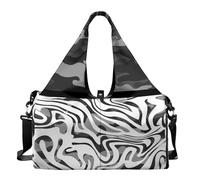 Dserfgiu Bolsa de lona militar con compartimento para zapatos, bolsillos de almacenamiento en seco y húmedo, bolsa de gimnasio para hombre, esterilla de yoga, bolsa deportiva portátil, Camuflaje a