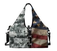 Dserfgiu Bolsa de lona militar con compartimento para zapatos, bolsillos de almacenamiento en seco y húmedo, bolsa de gimnasio para hombre, esterilla de yoga, bolsa deportiva portátil, Camuflaje con