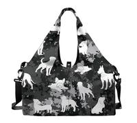 Dserfgiu Bolsa de lona militar con compartimento para zapatos, bolsillos de almacenamiento en seco y húmedo, bolsa de gimnasio para hombre, esterilla de yoga, bolsa deportiva portátil, Perro Acu Camo