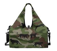 Dserfgiu Bolsa de lona militar con compartimento para zapatos, bolsillos de almacenamiento en seco y húmedo, bolsa de gimnasio para hombre, esterilla de yoga, bolsa deportiva portátil, Camuflaje