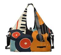 Dserfgiu Bolsa de viaje con compartimento para zapatos, bolsillos de almacenamiento en seco y húmedo, bolsa de gimnasio para hombre, esterilla de yoga, bolsa deportiva portátil, Piano de grabación de