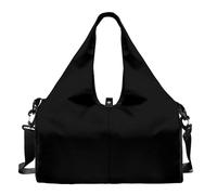 Dserfgiu Bolsa de viaje con compartimento para zapatos, bolsillos de almacenamiento en seco y húmedo, bolsa de gimnasio para hombre, esterilla de yoga, bolsa deportiva portátil, Black, talla única