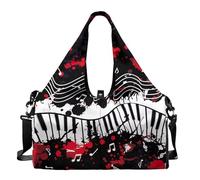 Dserfgiu Bolsa de viaje con compartimento para zapatos, bolsillos de almacenamiento en seco y húmedo, bolsa de gimnasio para hombre, esterilla de yoga, bolsa deportiva portátil, Piano Music Note