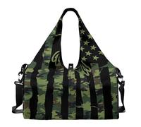 Dserfgiu Bolsa de viaje con compartimento para zapatos, patriótica para hombre, para gimnasio, esterilla de yoga, bolsa de deporte portátil, Bandera de camuflaje de EE. UU, talla única
