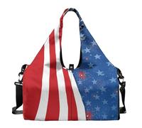 Dserfgiu Bolsa de viaje con compartimento para zapatos, patriótica para hombre, para gimnasio, esterilla de yoga, bolsa de deporte portátil, Estrella de rayas de la bandera, talla única