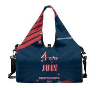 Dserfgiu Bolsa de viaje con compartimento para zapatos, patriótica para hombre, para gimnasio, esterilla de yoga, bolsa de deporte portátil, Bandera de Estados Unidos del 4 de julio, talla única