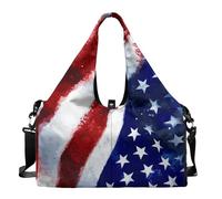 Dserfgiu Bolsa de viaje con compartimento para zapatos, patriótica para hombre, para gimnasio, esterilla de yoga, bolsa de deporte portátil, Bandera de Estados Unidos, talla única