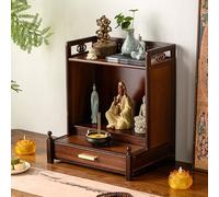 DSEWTEZXI Altares de meditación sacrificial para Escritorio, Altar Vintage con Estante retráctil, Mesa de Altar Budista para Iglesias, Mesa para estatuas de Buda en el hogar, para estatuas de Buda.