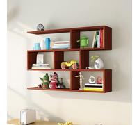 DSEWTEZXI Estantería Madera para Objetos pequeños,Ideal para el Estudio,Vitrina Decorativa con múltiples Compartimentos,Estantería Pared para Objetos Curiosos.(Reddish Brown,80 * 20 * 66.4cm)
