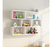 DSEWTEZXI Estantería Madera para Objetos pequeños,Ideal para el Estudio,Vitrina Decorativa con múltiples Compartimentos,Estantería Pared para Objetos Curiosos.(Wit,100 * 20 * 81.4cm)