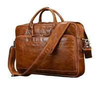 DSFDFDG Bolsos de hombro for hombre, piel auténtica, for portátil 15,6, 16 y 17,3 pulgadas, estilo maletín vintage Para Negocio Colegio Trabajo Café(Brown(40cm))