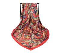 DSFDFDG Bufandas Para Mujer Bufandas de seda for mujer, Hijab cuadrado satén, pañuelo liso, chales, envolturas for la cabeza, diadema femenina, islámico(Red)