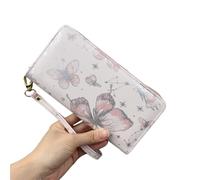 DSFDFDG Cartera Larga for Mujer con Estampado de Mariposas, Moderna, Gran Capacidad, for Guardar Tarjetas, Monedas y teléfono Cremallera(Y2713-Light Pink)