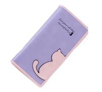 DSFDFDG Monedero de Piel Gato, Cartera Larga, Marca Moda for Mujer, Monedero con Cremallera, Bonito Bolso Mano(Purple)