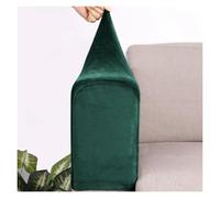 DSFDFDG Plush Velvet Sofa Armrest Cover For Living Room Stretch Solid Arm Protector Armchair Couch Removable 2 Pieces Four Seasons.(Green)