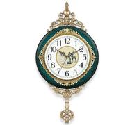 DSFDFDG Reloj de Pared Retro for Sala de Estar, silencioso, con péndulo, Elegante, de Gusto Familiar, decoración artística.(Color 1)