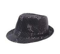 DSFDFDG Sombrero De Actuación Magia Con Purpurina, Suministros For Fiestas, Fiesta Brillante For Hombres Y Mujeres, Jazz Puesta En Escena(Black)
