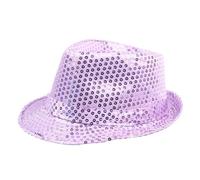 DSFDFDG Sombrero De Actuación Magia Con Purpurina, Suministros For Fiestas, Fiesta Brillante For Hombres Y Mujeres, Jazz Puesta En Escena(Light Purple)