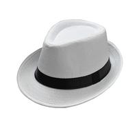 DSFDFDG Sombrero De Copa for Hombres Elegante Vintage Brim Top Jazz Beach Gorra Clásica Unisex(White)