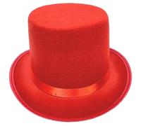 DSFDFDG Viste A Los Magos, Sombrero De Copa For Mujer, Hombre, Fiesta Temático Con Ala Enrollable, Disfraz, Caballero, For Foto(Red,L)
