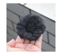 DSFIHJO 10 unids/Lote Gris Serie Negra Camelia Rosa Tela de Gasa Flor for invitación Boda Flores Artificiales for decoración Vestido(Color-01)