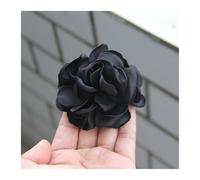 DSFIHJO 10 unids/Lote Gris Serie Negra Camelia Rosa Tela de Gasa Flor for invitación Boda Flores Artificiales for decoración Vestido(Color-12)