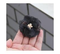 DSFIHJO 10 unids/Lote Gris Serie Negra Camelia Rosa Tela de Gasa Flor for invitación Boda Flores Artificiales for decoración Vestido(Color-30)