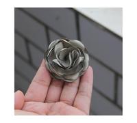 DSFIHJO 10 unids/Lote Gris Serie Negra Camelia Rosa Tela de Gasa Flor for invitación Boda Flores Artificiales for decoración Vestido(Color-13)