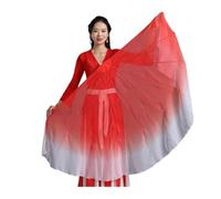 DSFIHJO Abanico para Danza del Vientre Velo de Abanico Espina Pescado, cartílago Gran tamaño, Accesorios Baile fluidos, Puesta en Escena, Evento, espectáculo, Disfraz(Color 10,95cm)