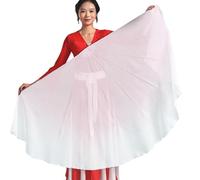 DSFIHJO Abanico para Danza del Vientre Velo de Abanico Grande Gasa, Accesorios Baile con Apertura Espina Pescado, Mango Plegable, Chino, 85cm(Color 12,1PCS)