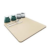 DSFIHJO Alfombrilla De Escritorio Tapetes absorbentes for vajilla de Cocina, tapete for secar Platos, Almohadilla Drenaje, Mantel Individual Resistente al Calor for escurrir(Beige,11.81in 15.75in)