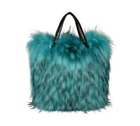 DSFIHJO Bolso pelo mujer Bolso de piel sintética diseño lujo for mujer, bolso mano gran capacidad y esponjoso for invierno, bolsos compras con empalme Pu Bolso de mano esponjoso para el invierno(10)