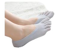 DSFIHJO Calcetines de verano for mujer, de cinco dedos, ultrafinos, invisibles, de silicona, antideslizantes, transpirables y antifricción.(Gray)