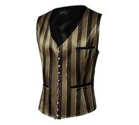 DSFIHJO Chaleco traje Chaleco de rayas retro for hombre, traje actuación escénica Chaleco vestir hombre(S)