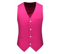 DSFIHJO Chaleco traje Chaleco de vestir for hombre, corte entallado, cuello en V, formal, for negocios y bodas Chaleco vestir hombre(Rose,M 40kg-45kg)