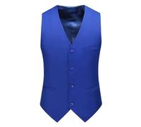 DSFIHJO Chaleco traje Chaleco de vestir for hombre, corte entallado, cuello en V, formal, for negocios y bodas Chaleco vestir hombre(ROYAL BLUE,M 40kg-45kg)