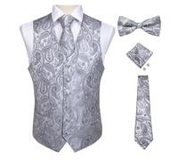 DSFIHJO Chaleco traje Conjunto de chaleco y corbata traje clásico for hombre, conjunto formal negocios, pajarita Chaleco vestir hombre(Color 21,2XL)