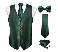 DSFIHJO Chaleco traje Conjunto de chaleco y corbata traje clásico for hombre, conjunto formal negocios, pajarita Chaleco vestir hombre(Color 13,XL)