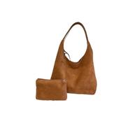 DSFIHJO Conjunto de bolso mano for mujer, 2 en 1, ante, color puro, gran capacidad Para Compras, Viajes(Brown)