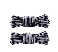 DSFIHJO Cordones Redondos Para Botas 4 pares de cordones for deportes al aire libre zapatillas con a rayas redondas botas longitud 70cm/90cm/120cm/150cm(White black,90cm)