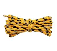 DSFIHJO Cordones Redondos Para Botas 4 pares de cordones redondos 5MM puntos flores sólidos poliéster a juego zapatos deportivos botas herramientas senderismo(Yellow Black,140cm)