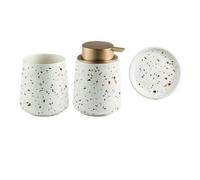 DSFIHJO Ensemble distributeur de Savon Botella De Líquido For Lavado Manos, Suministros Baño con Patrón Terrazo Color, Loción, Dispensadores Juego de baño Accesorios Completo(3 Piece set-01)