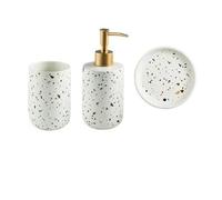 DSFIHJO Ensemble distributeur de Savon Botella De Líquido For Lavado Manos, Suministros Baño con Patrón Terrazo Color, Loción, Dispensadores Juego de baño Accesorios Completo(3 Piece Set)